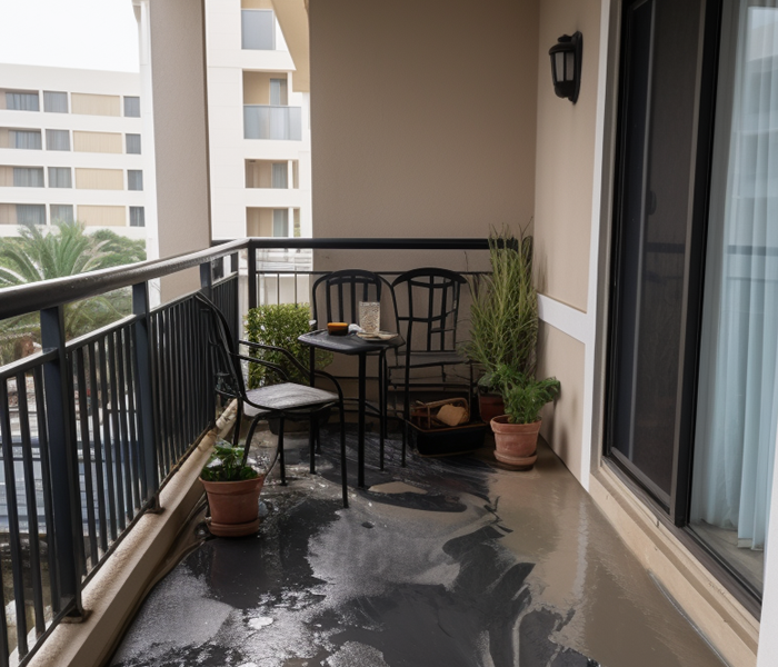 Water leak on balcony